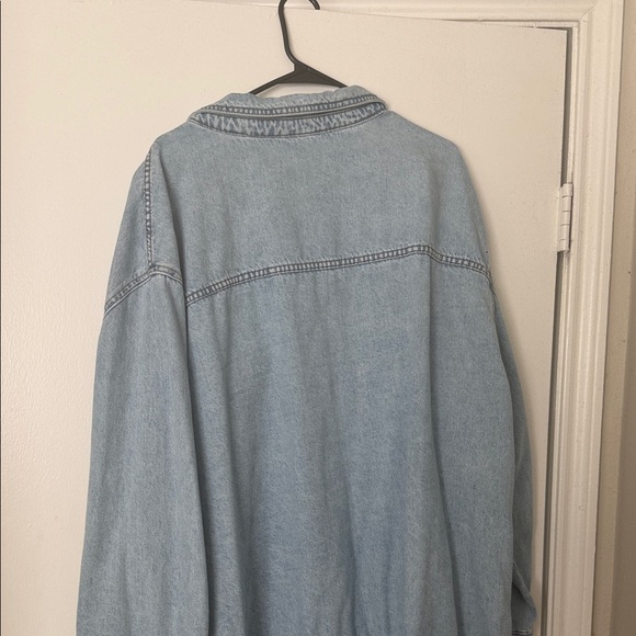 ASOS Curve Light Blue Denim Mini Dress - Picture 6 of 7